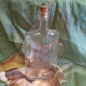 Vintage Swedish Glass Ekenas Etched Bottle w Boat